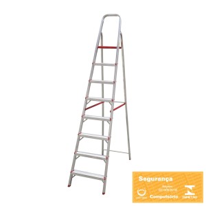 ESCADA DE ALUMINIO 7 DEGRAUS BOTAFOGO