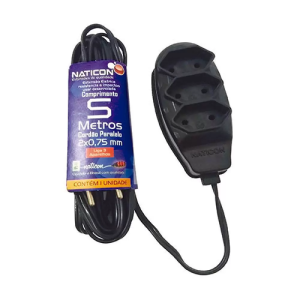 EXTENSAO 10A 05MT PL NATICON