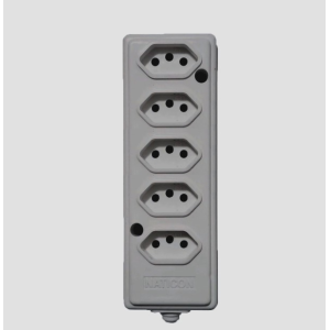 TOMADA EM BARRA CINZA 5 SAIDAS 10A NATICON