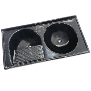 TANQUE MARORE SINT. 2 CUBAS 123X62CM PRETO