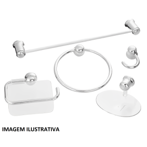 KIT BANHEIRO 5 PCS BRANCO FOXBRASIL