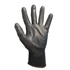 LUVA POLIESTER COM PU PRETO  8