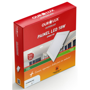 PAINEL EMBUTIR OUROLUX QUADRADA 18W
