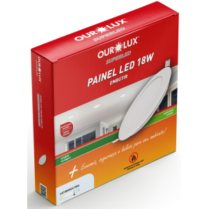 PAINEL EMBUTIR OUROLUX REDONDO 18W