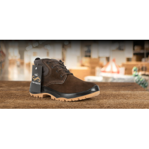 BOTINA NOBUCK CAFE BICO PVC N-35 CRIVAL