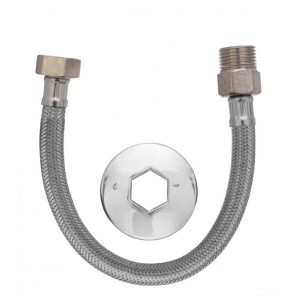 ENGATE FLEX CROM MALHA INOX 40CM MAR VERM.