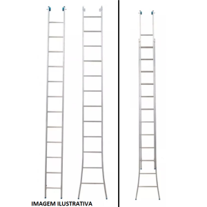 ESCADA EXTENSIVA ALUMINIO  7X2 DEGRAUS ALUMASA