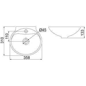 LAVATORIO AVULSO BR 36X31CM LORENZETTI
